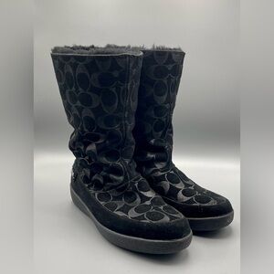 Coach Teri Suede Black Boots Size 8